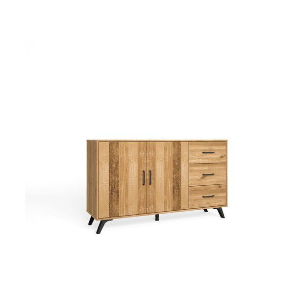 Niska komoda w dekorze dębu 136x81 cm Nordic – Marckeric-image-2