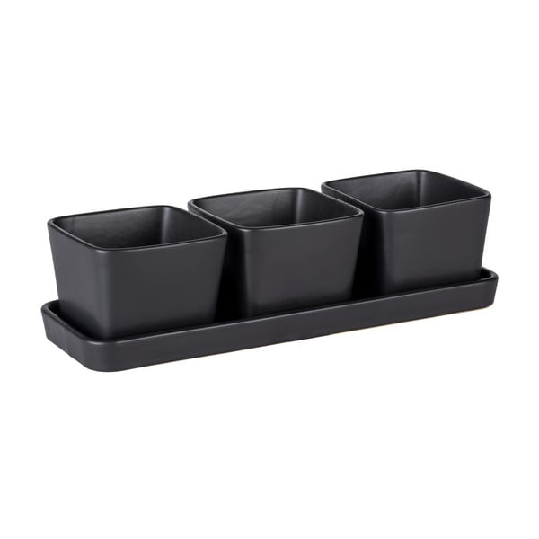 Ceramiczne miski do serwowania zestaw 3 szt. w kolorze matowej czerni Snack & Dip – Wenko-image-2