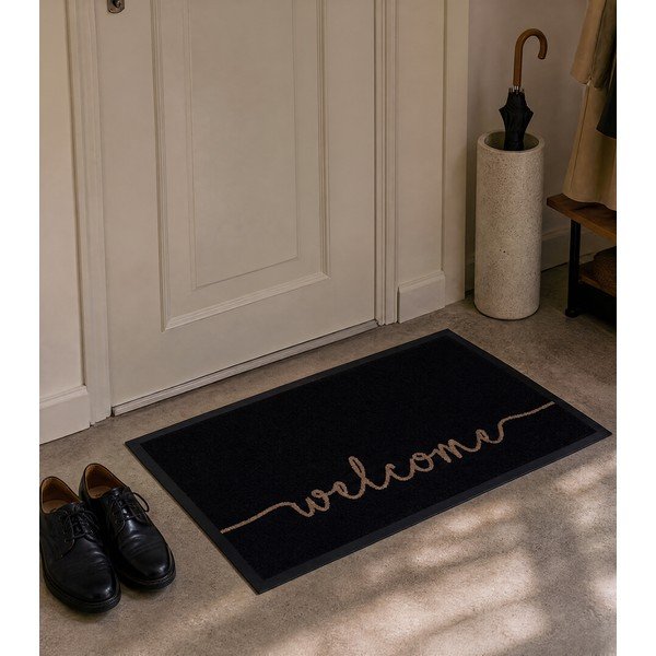 Czarna wycieraczka Hanse Home Cozy Welcome, 45x75 cm-image-1