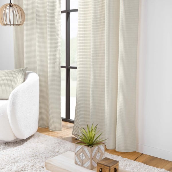 Beżowa aksamitna zasłona 140x260 cm Swing – douceur d'intérieur-image-1