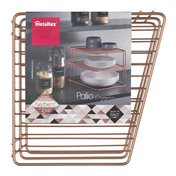 Stalowa dodatkowa półka w kolorze miedzi 25x25 cm Palio – Metaltex-image-3
