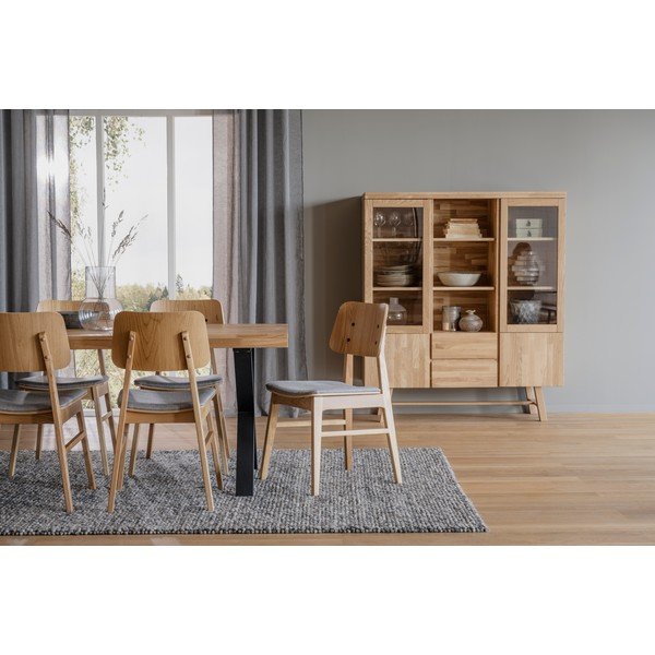 Naturalna witryna z litego drewna dębowego 130x150 cm Brooklyn – Rowico-image-3