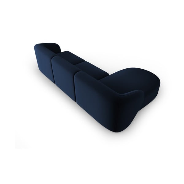 Niebieski aksamitny narożnik (lewostronny/z szezlongiem) Paolo – Milo Casa-image-3