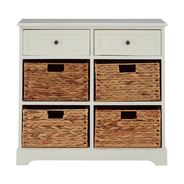 Komoda z litego drewna paulowni w kolorze kości słoniowej 76x70x33 cm Vermont – Premier Housewares-image-3