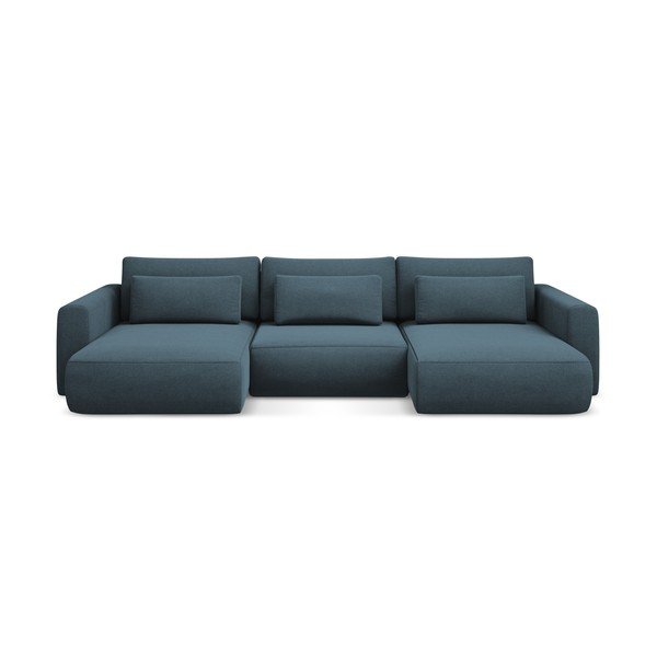 Niebieski rozkładany/ze schowkiem narożnik (w kształcie litery U) Kapua – Makamii