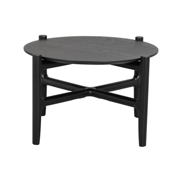 Czarny stolik z drewna dębowego Rowico Holton, ø 55 cm