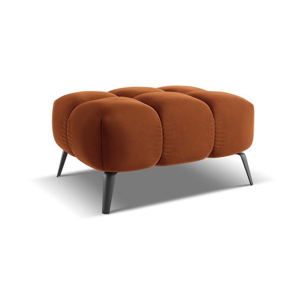 Pomarańczowy aksamitny podnóżek Nalu – Makamii-image-2