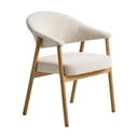 Kremowe fotele jadalniane zestaw z podłokietnikami 2 szt. z litego drewna dębowego Elk – Unique Furniture