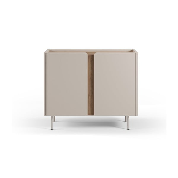 Kremowo-naturalna szafka w dekorze dębu 100x82,5x40 cm Lucile – Marckeric