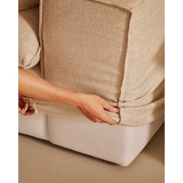 Beżowa lniana sofa 280 cm Anarela – Kave Home-image-4