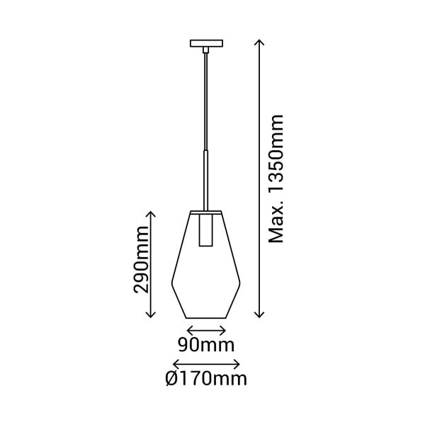 Czarna lampa wisząca SULION Lily, wys. 120 cm-image-3