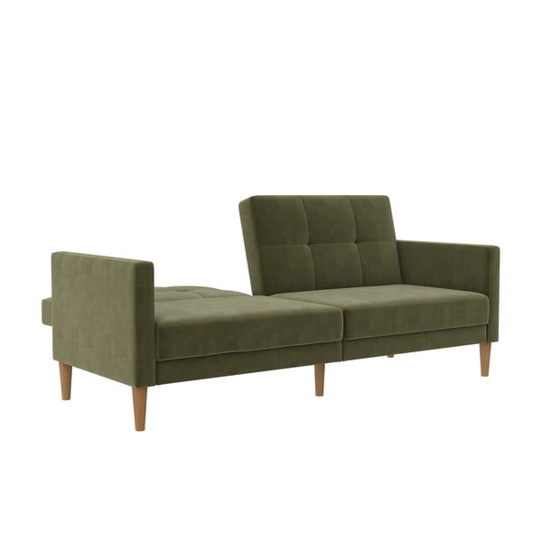 Zielona aksamitna rozkładana sofa 207 cm Lilly – Støraa-image-1