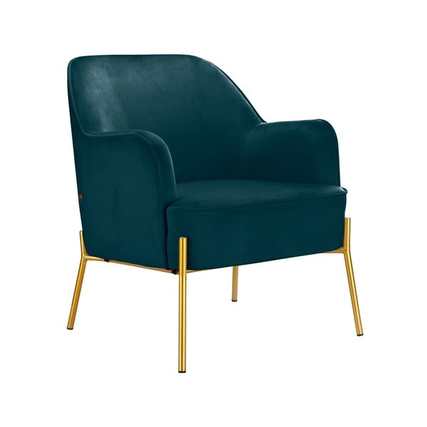 Zielononiebieski aksamitny fotel Runa – Støraa