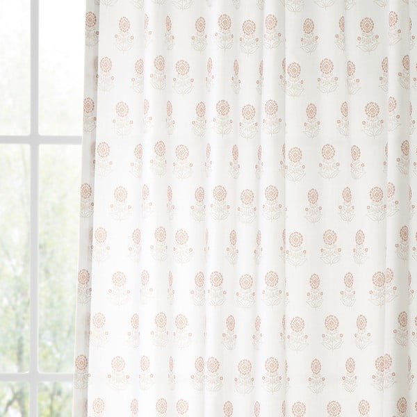 Biała firanka 140x183 cm Woodblock Floral – Pineapple Elephant-image-2