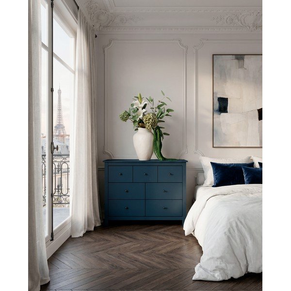 Szarozielona komoda z litego drewna sosnowego 110x80x40 cm Misti – Marckeric-image-1