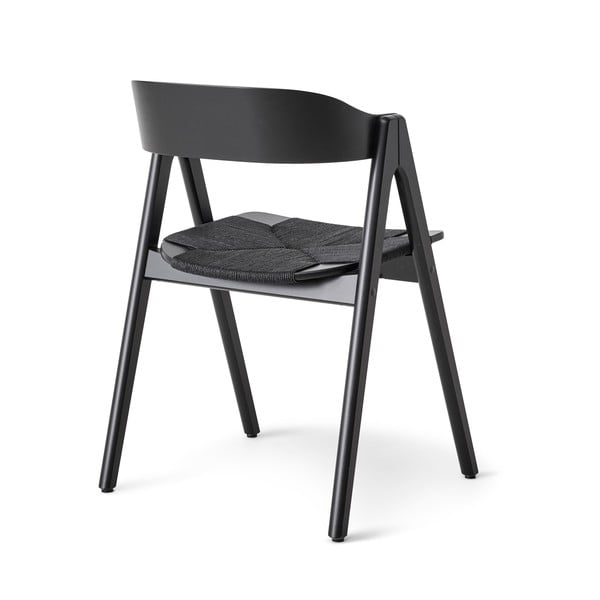 Czarne krzesło z drewna bukowego z czarnym rattanowym siedziskiem Findahl by Hammel Mette-image-3