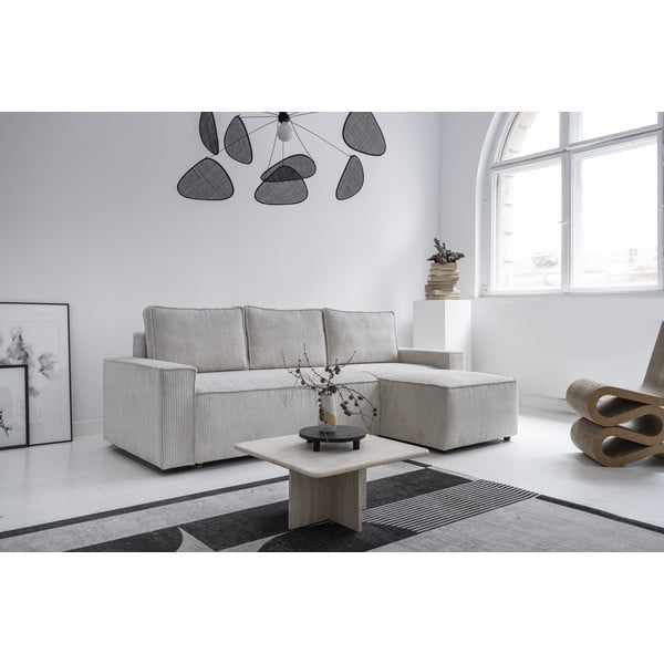 Biały sztruksowy rozkładany narożnik (strona zmienna) Brave Dave – Miuform-image-3