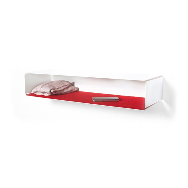 Biała półka z czerwoną podkładką filcową Konstantin Slawinski Side Box