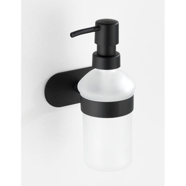 Ścienny dozownik do mydła z matowym czarnym uchwytem ze stali nierdzewnej Wenko Orea Trubo-Loc®-image-1