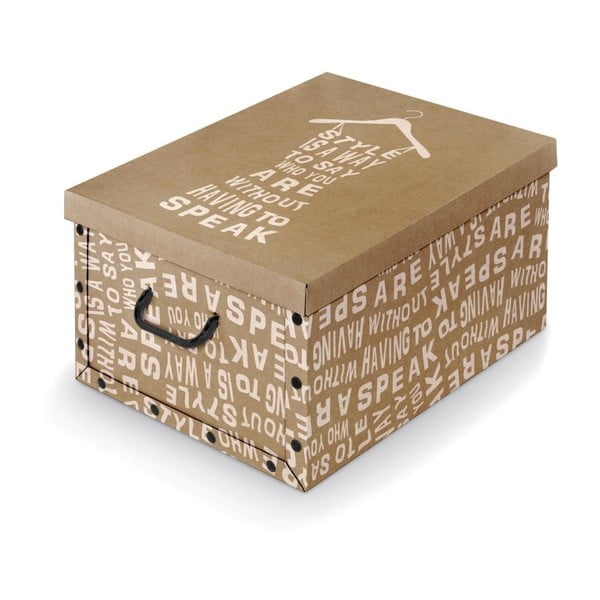 Brązowe pudełko z białymi elementami Domopak Kraft, dł. 50 cm