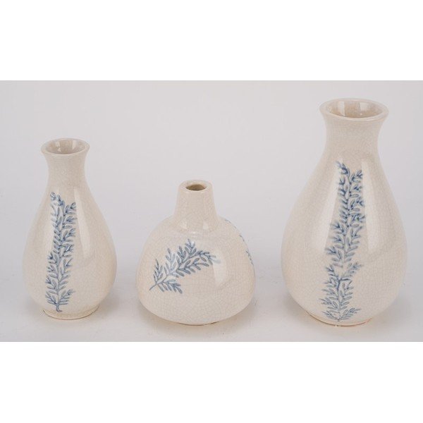 Kremowe ceramiczne wazony zestaw 3 szt. (wysokość 16,5 cm) – Ego Dekor-image-1