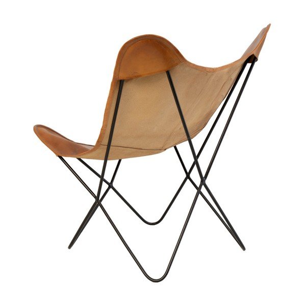 Brązowy skórzany fotel butterfly sømcasa Farfalla-image-4