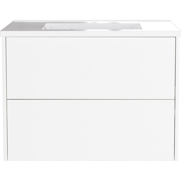 Biała wisząca szafka pod umywalkę z matowym wykończeniem 81x61 cm Bodera – Germania-image-2
