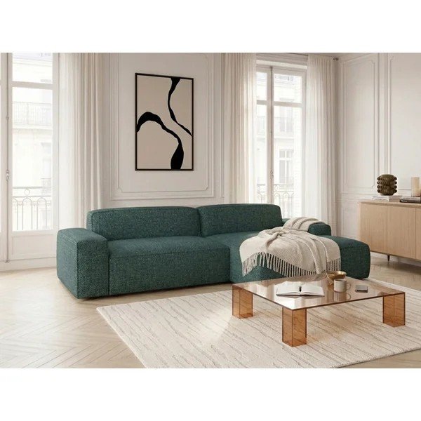 Zielony rozkładany/z elektryczną regulacją siedziska narożnik (prawostronny) Abel – Bobochic Paris-image-4
