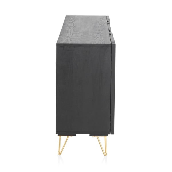 Czarna niska komoda z drewna mango 160x75 cm Mango – Geese-image-3