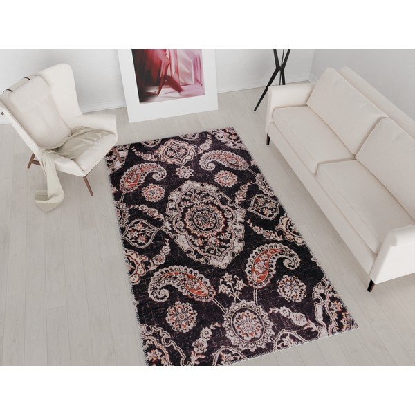 Czarny dywan odpowiedni do prania 180x120 cm – Vitaus-image-1
