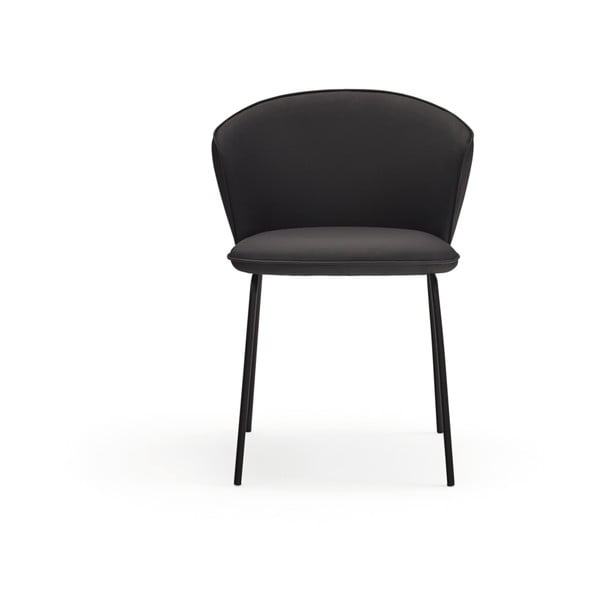 Czarne tapicerowane fotele jadalniane zestaw 2 szt. Add – Teulat-image-3