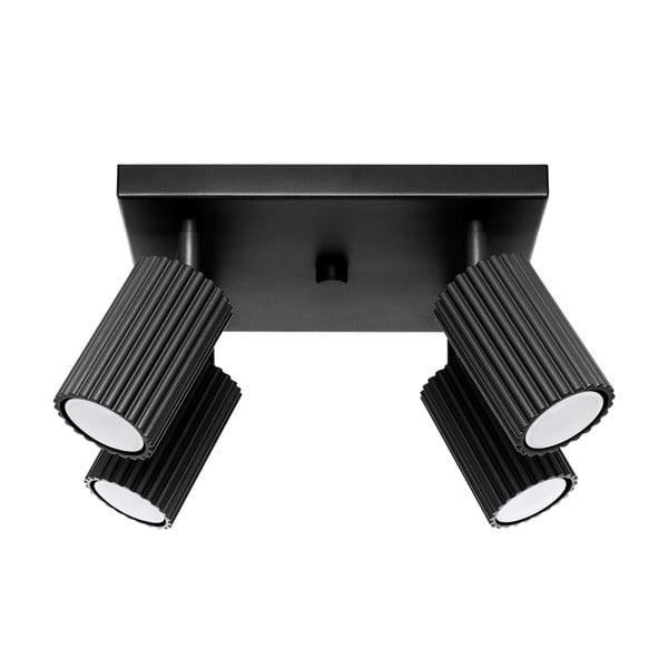 Czarna metalowa lampa punktowa ø 6,5 cm Gleam – Sollux