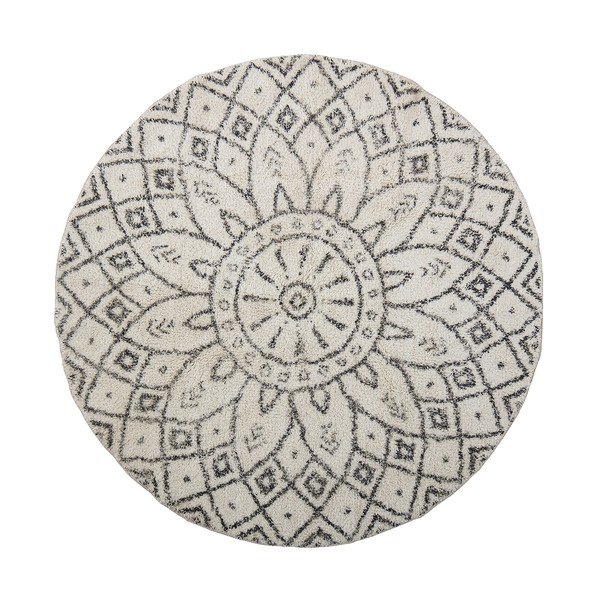 Czarno-biały bawełniany okrągły dywan ø 120 cm Acton – Bloomingville