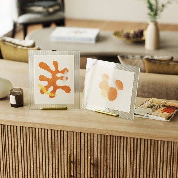 Szklana ramka stojąca w kolorze złota 26x30,5 cm Flute – Umbra-image-1