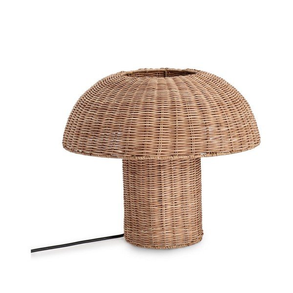 Rattanowa lampa stołowa LED w naturalnym kolorze z rattanowym kloszem (wysokość 40 cm) Irele – Bizzotto