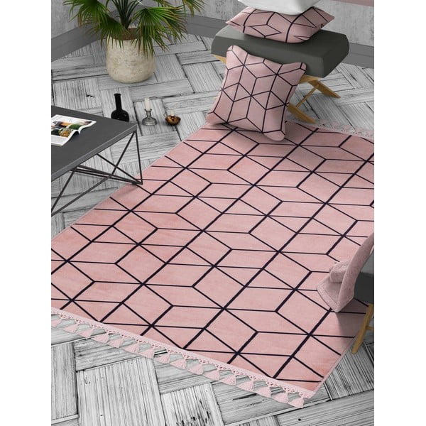 Różowy dywan odpowiedni do prania 160x100 cm − Vitaus-image-1