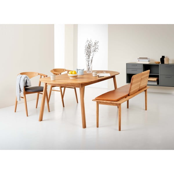 Rozkładany stół z dodatkowym blatem z litego drewna dębowego 100x220 cm Amalfi – Hammel Furniture-image-1