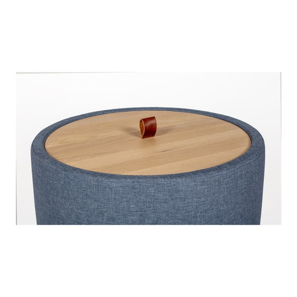 Niebieski stolik ze zdejmowanym blatem z drewna dębowego Askala Ibisco, ⌀ 56 cm-image-2