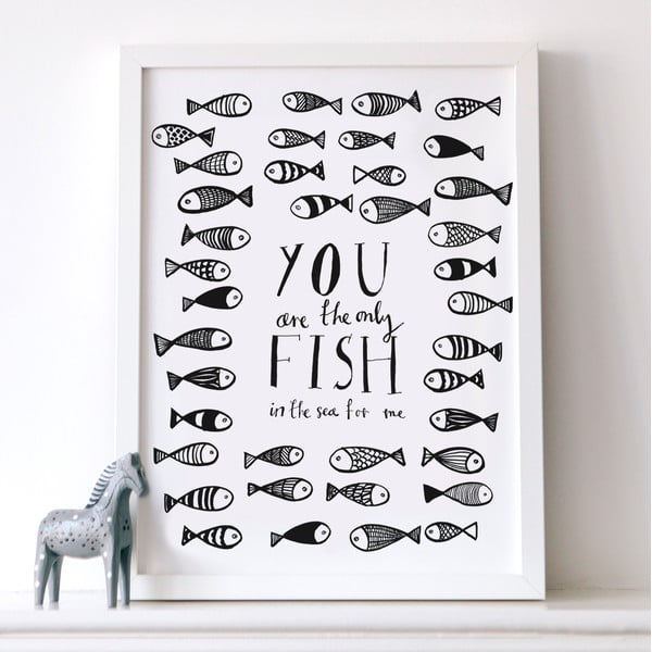 Plakat Only Fish, 30x40 cm