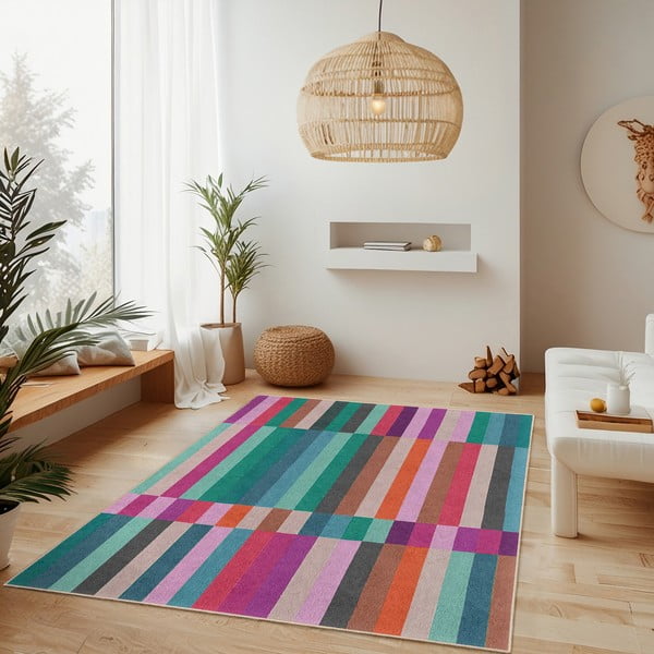 Turkusowy dywan odpowiedni do prania 160x230 cm Acid Rain – Mila Home-image-2