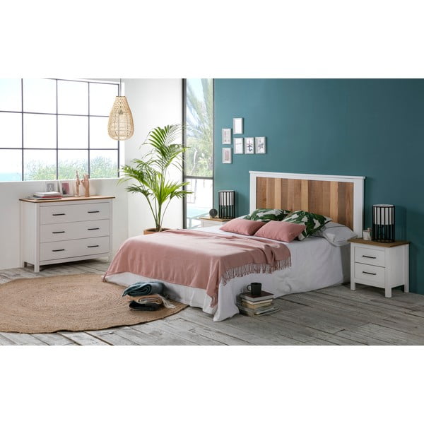 Biała niska komoda z litego drewna sosnowego 100x80 cm Miranda – Marckeric-image-1