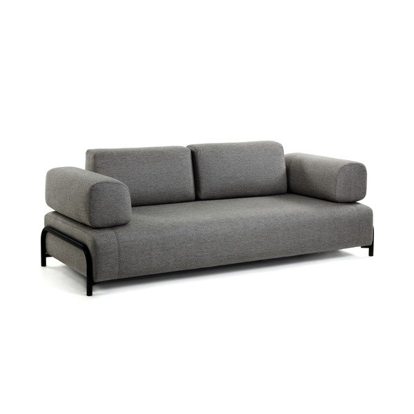 Ciemnoszara sofa z podłokietnikami Kave Home Compo-image-2