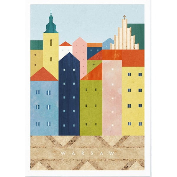 Plakat 50x70 cm Warsaw – Travelposter
