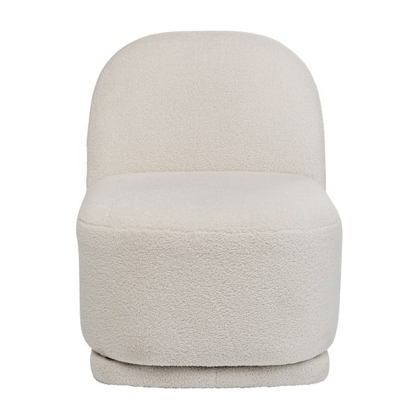 Biały fotel z materiału bouclé Ted – Kare Design