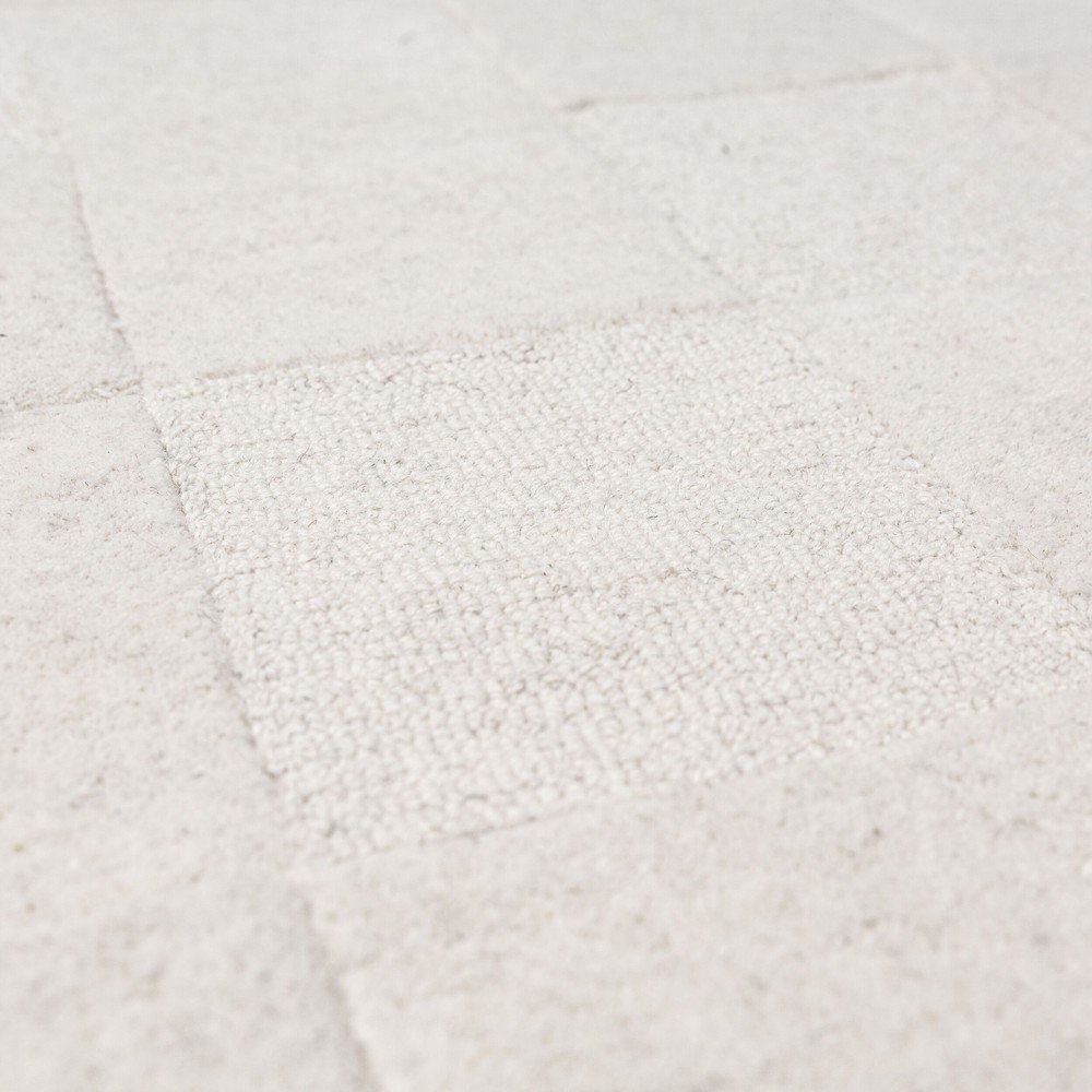 Wełniany dywan tkany ręcznie w kolorze kości słoniowej 200x290 cm Checkerboard – Flair Rugs (zdjęcie 3)