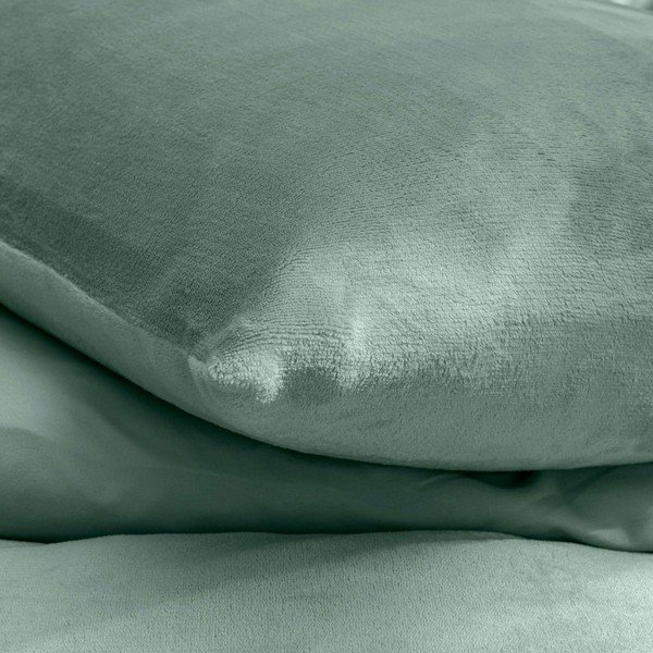 Zielona pościel dwuosobowa z mikfroflaneli 3-częściowa 240x220 cm Flanou – douceur d'intérieur-image-2