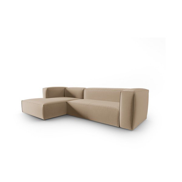 Jasnobrązowy aksamitny narożnik Mackay – Cosmopolitan Design-image-2