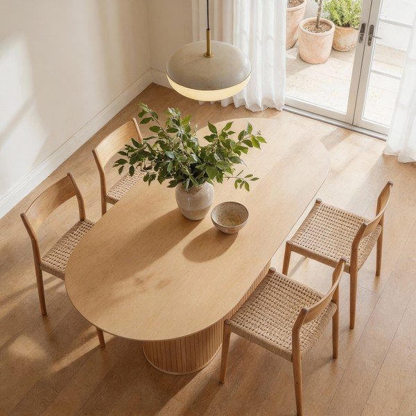 Stół z blatem w dekorze dębu 95x180 cm Nola – Unique Furniture-image-3