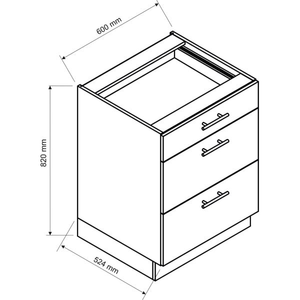 Dolna szafka kuchenna (szer.  60 cm) Kai – STOLKAR-image-1