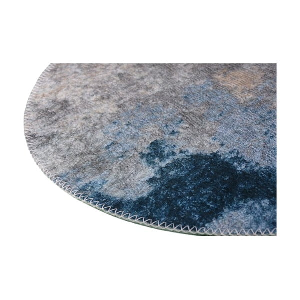 Niebiesko-szary okrągły dywan odpowiedni do prania ø 80 cm – Vitaus-image-2